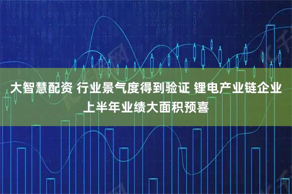 大智慧配资 行业景气度得到验证 锂电产业链企业上半年业绩大面积预喜