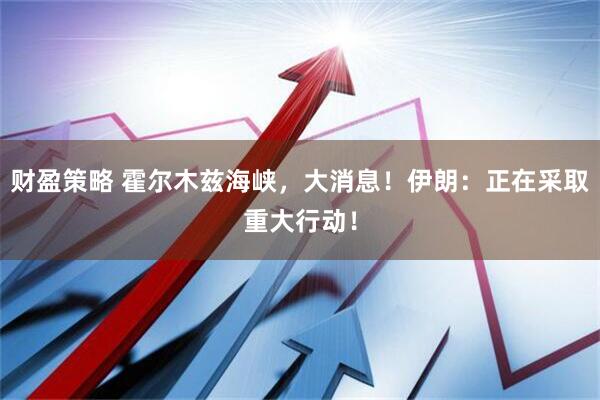 财盈策略 霍尔木兹海峡，大消息！伊朗：正在采取重大行动！