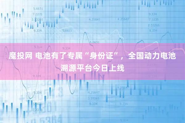 魔投网 电池有了专属“身份证”，全国动力电池溯源平台今日上线