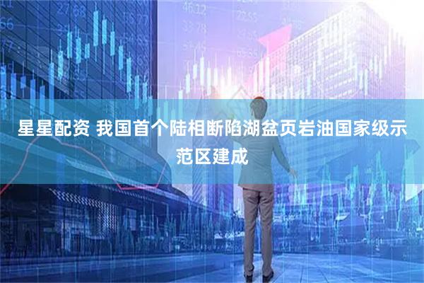 星星配资 我国首个陆相断陷湖盆页岩油国家级示范区建成